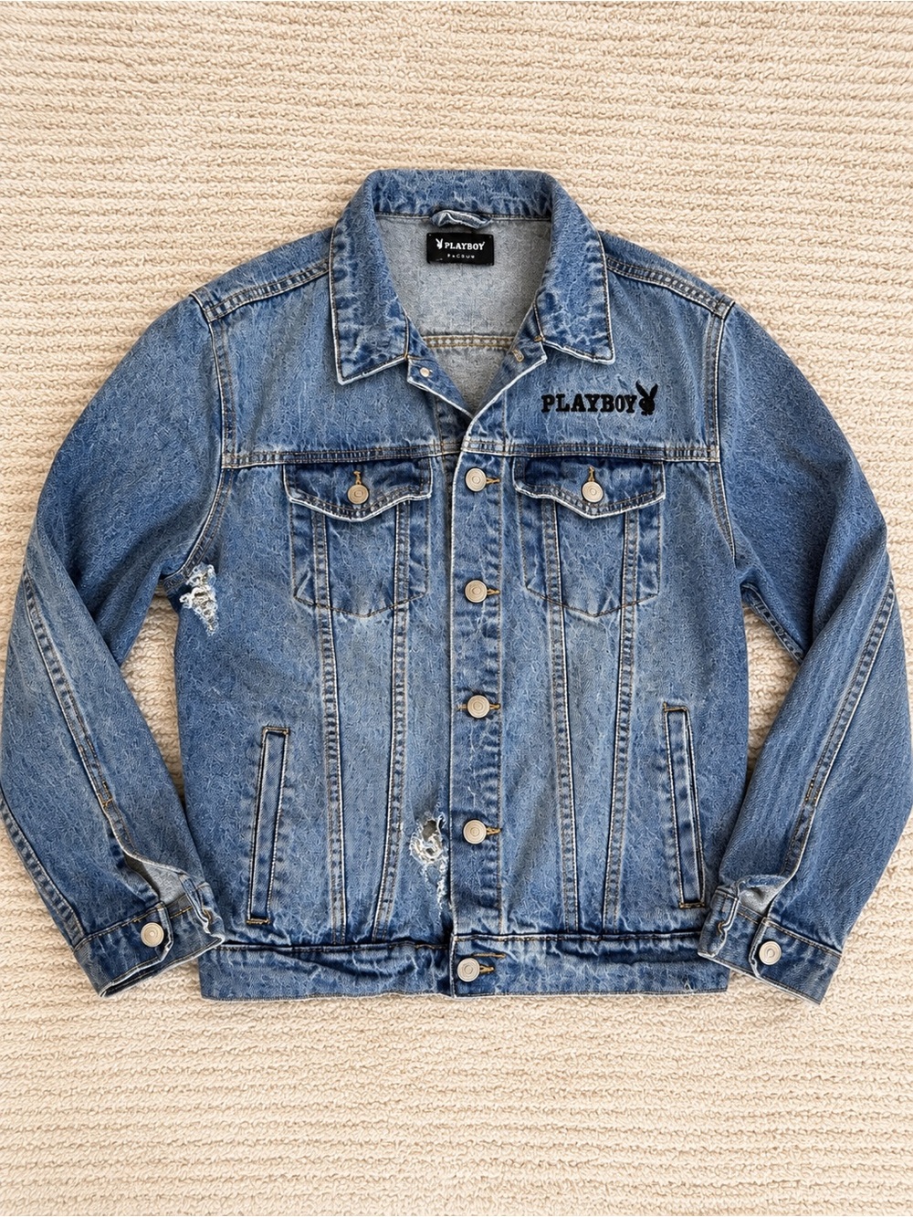 Playboy x PacSun Denim Jacket with Bunny Logo - Picture 2 of 4